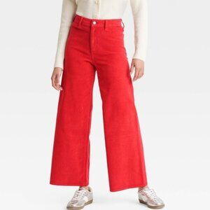 Universal Thread Women's High-Rise Sailor Wide Leg Ankle Corduroy Pants